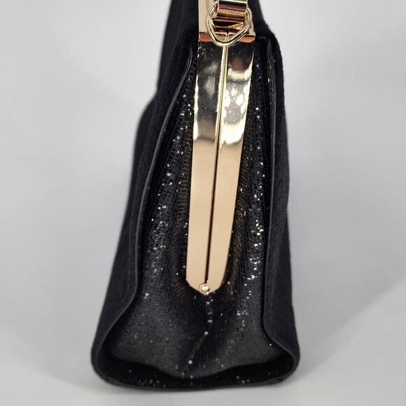 Ameri Mode Black Faux Fur & Glitter Convertible Purse Women’s One Size - Picture 13 of 15